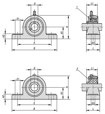 座式轴承座单元 SP，不锈钢壳体