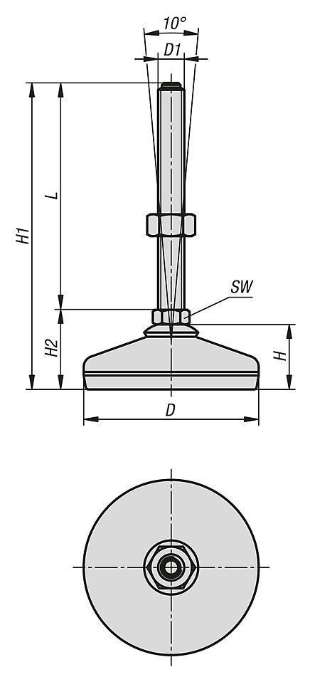 不锈钢脚杯，符合 FDA 标准 - inch