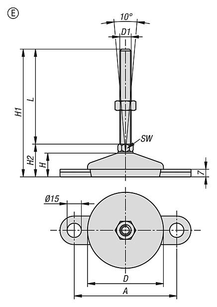 钢制或不锈钢制调节脚