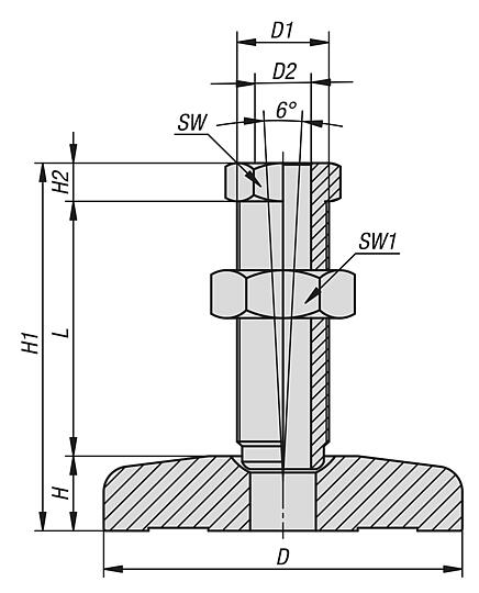 带空心螺栓的
钢制脚杯
