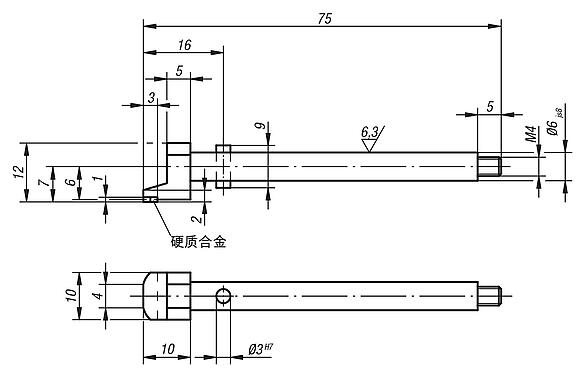 测头 扁平偏移型