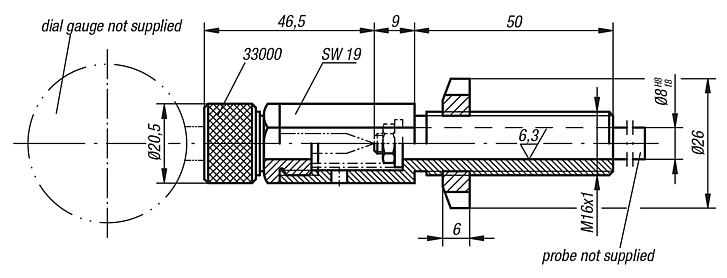 Dial gauge holders short version with thread