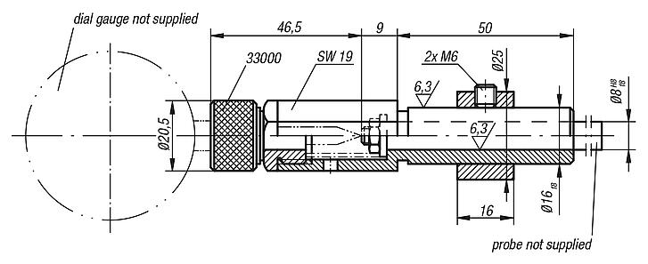 Dial gauge holders short version with smooth shaft