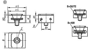 Wedge clamps, steel, Form D, with machining allowance