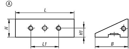 Attachment step jaws for centric vice, jaw width 80–125 mm, Form A