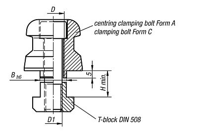 UNILOCK 5-axis T-slot centring clamp bolt size 80 mm