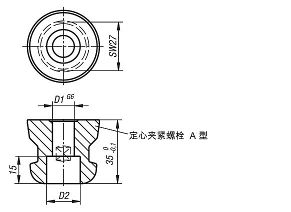 UNILOCK 5 轴夹紧销，适用于固定工件，系统尺寸 80 mm