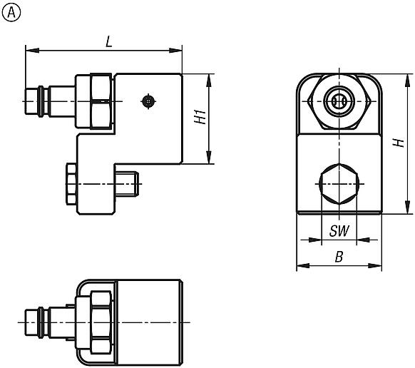 Port strips for UNILOCK clamping stations, Form A, 1x