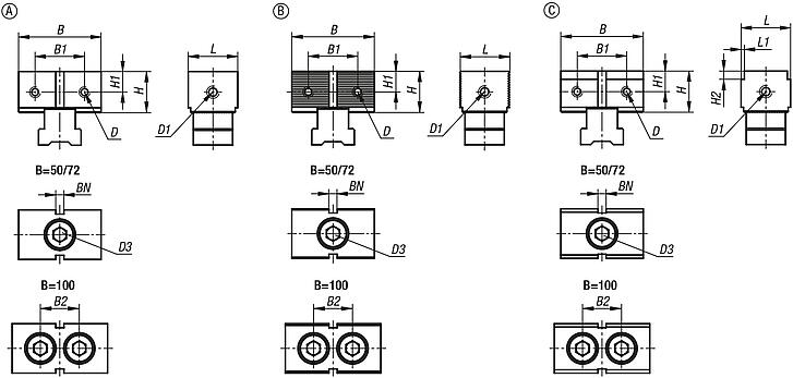 ES 型不锈钢固定卡爪，适用于多重夹持系统