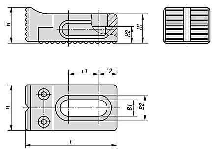 钢制可调固定夹具，带齿面止动面