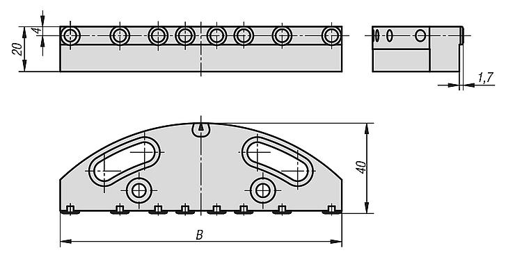 Jaw plates with pins for pendulum jaw 5-axis clamping system compact