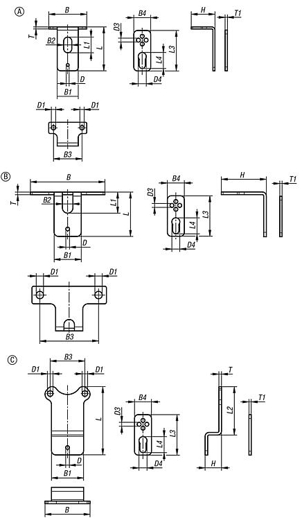 Mounting sets, stainless steel actuators