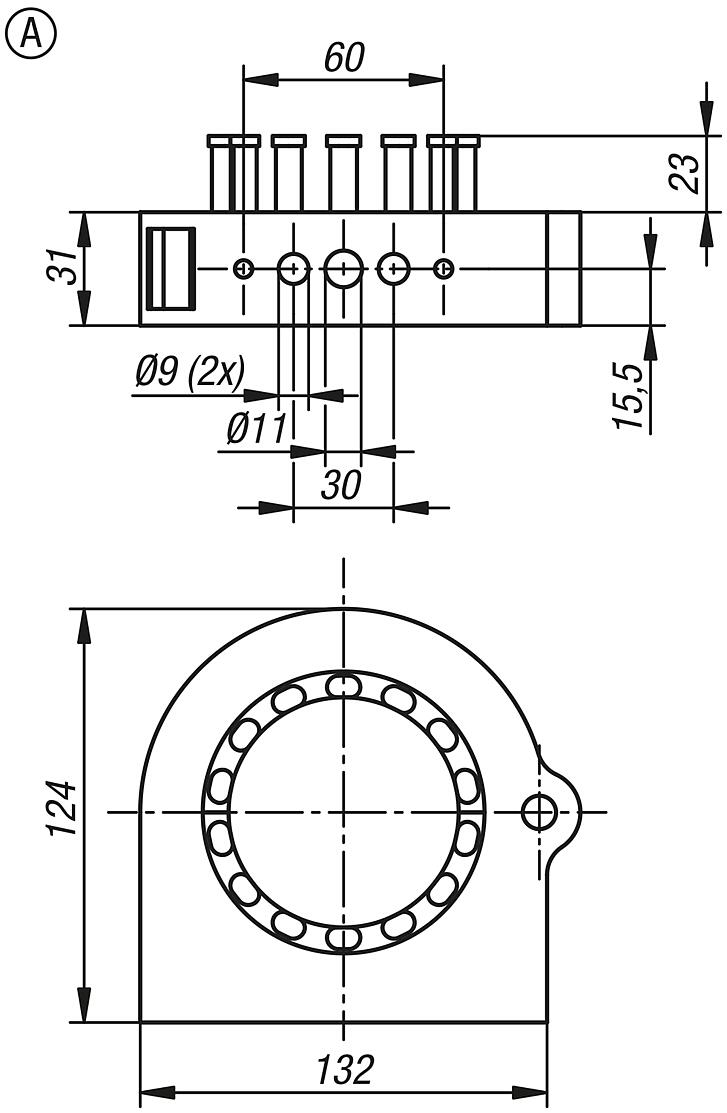 Connecting elements with tension relief, Form A