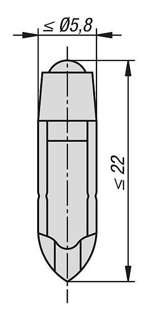 LiED's with series resistor and single-phase rectifier, socket L5.5k 12/24 V