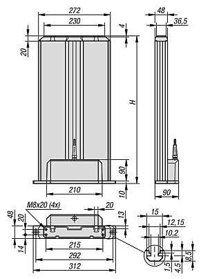 Lifting columns aluminium electrically adjustable