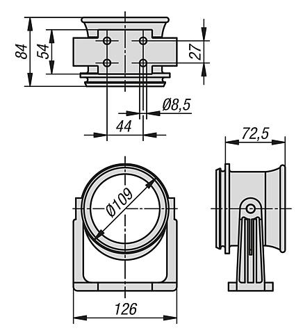 带弹簧挡块的旋转叉
