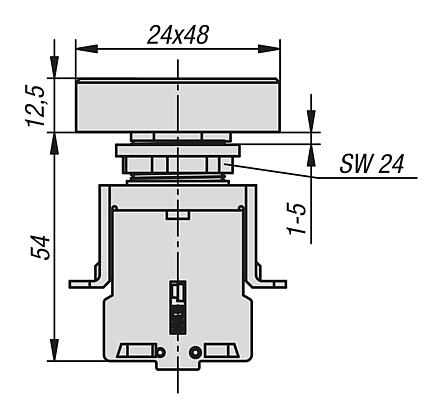 双按钮，内置款式，Ø 22.3 mm
带触头模块、螺纹接头