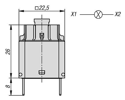 灯座 扁插头接口 灯座 L5.5k B 型