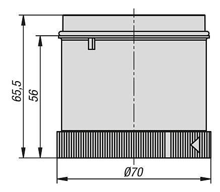 照明元件 LED，直径 70 mm
24 V AC/DC