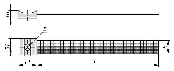 Bracket with hook and loop fastener for screw mounting