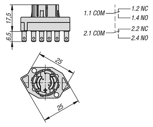接触元件 扁插头接口 按钮功能 CT 型