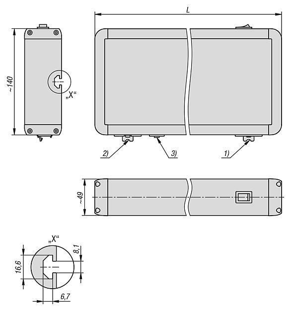 LED 工位灯带有铝制壳体 5700K，230 伏，可调光
