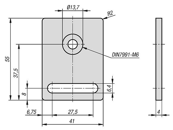 LED 灯具连接板，带槽