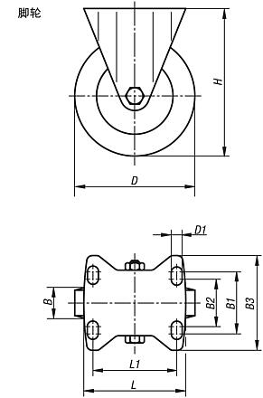 带 Extrathane 胎面钢板脚轮，重型规格