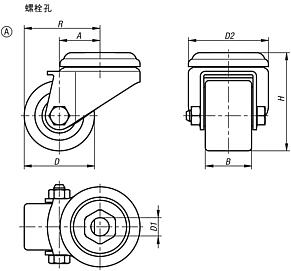转向轮 紧凑型，A 型