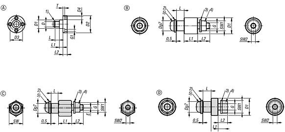 导向辊轮的钢制或不锈钢销轴