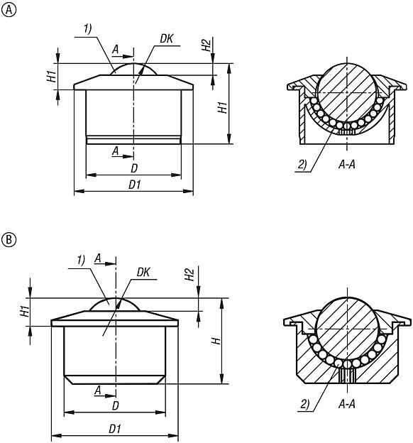 Ball transfer units with plastic housing
