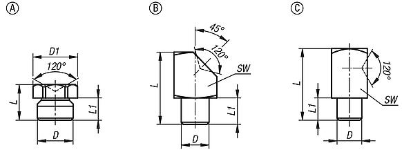 漏斗形润滑油嘴，符合 DIN 3405
用于压入