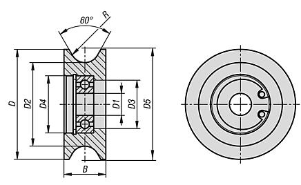凹面塑料导向辊轮