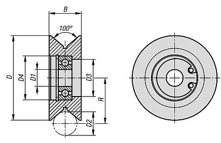 Y 样式钢制导向辊轮