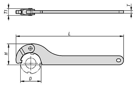 带挂钩的铰链钩形扳手