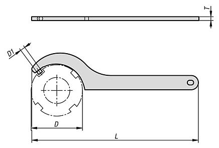 带销的钩形扳手 DIN 1810B
