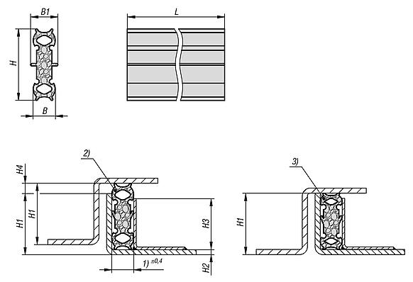 四唇形型材 EPDM 海绵橡胶