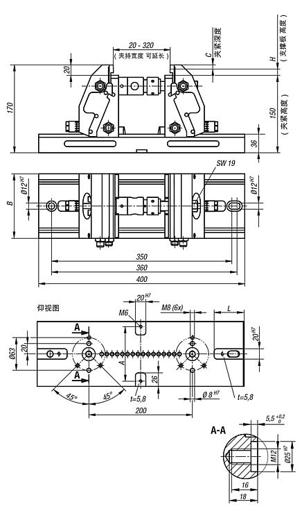 紧凑型 5 轴夹具，光滑夹钳