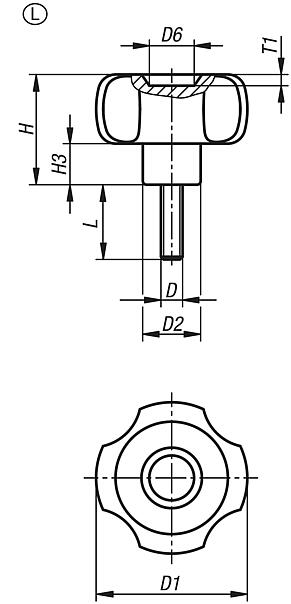 Four lobe grips with external thread