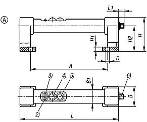 塑料管状把手，具有电控开关功能和两个无急停功能的按钮