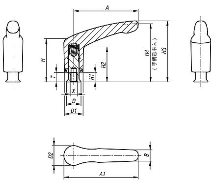 带内螺纹的锁紧手柄和适用于 Hygienic USIT® 密封垫圈和垫片的轴环 (Freudenberg Process Seals)