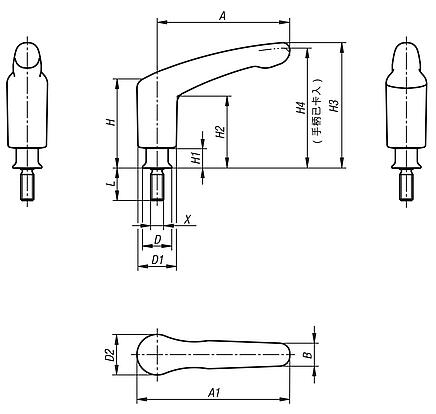 带外螺纹的锁紧手柄和适用于 Hygienic USIT® 密封垫圈和垫片的轴环 (Freudenberg Process Seals)