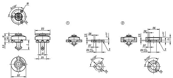 Quarter-turn clamp locks flat
