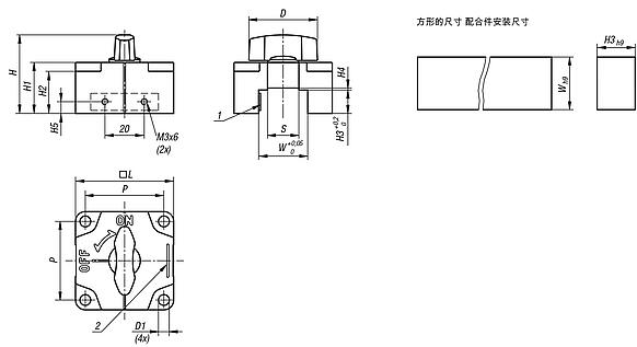用于四角的滑动夹钳