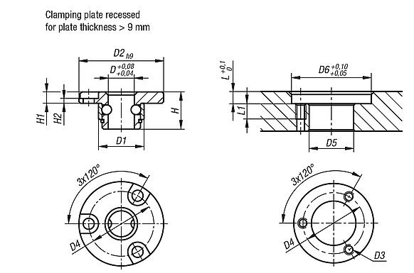 Clamping plates stainless steel for quarter-turn clamp locks