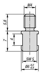 Pin for magnetic bush