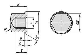 Cap nut compact in Hygienic DESIGN