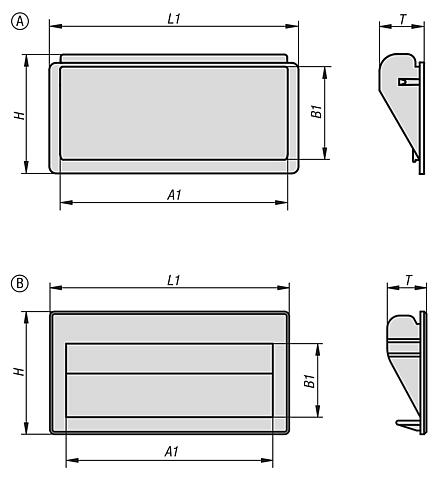 Recessed handles, plastic 