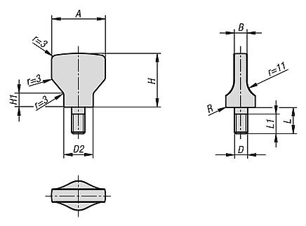 翼型螺栓，适用于 Hygienic USIT® 密封垫圈和垫片 (Freudenberg Process Seals)