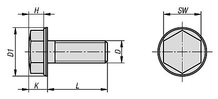 Hexagon head bolts, stainless steel in Hygienic DESIGN
